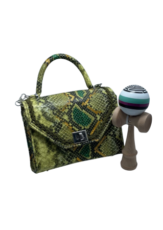 Kendame - geanta handmade snake verde Titi Valenti - produs realizat manual din piele ecologica