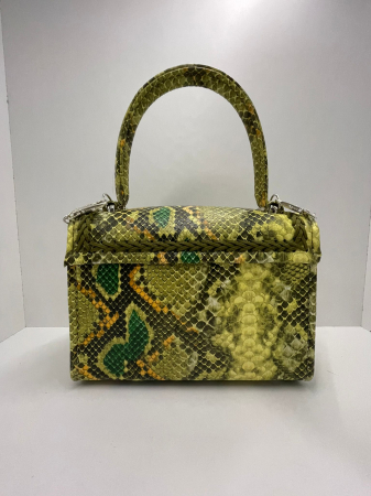 Geanta Handmade Piele ecologica Snake Verde [5]