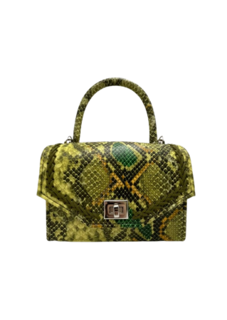 Genti Casual - Geanta Handmade Piele ecologica Snake Verde