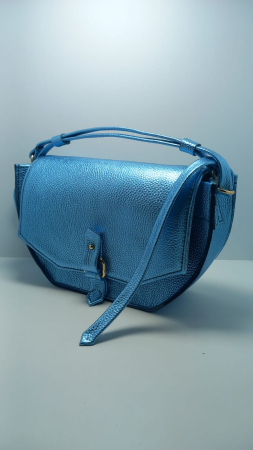 Geantă Handmade Piele Naturală Electric Blue [3]