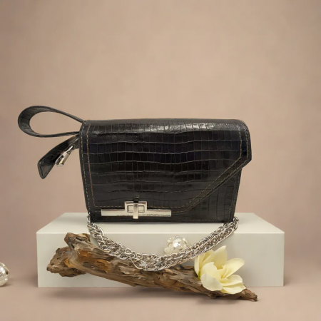 Geanta Karina Dark Brown Croco [3]