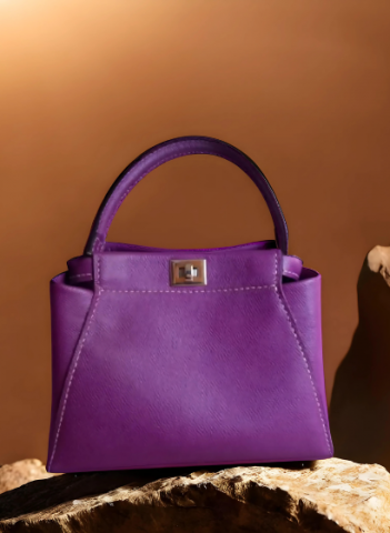 Geanta Dilara Purple din Piele Naturala Lucrata Manual [2]