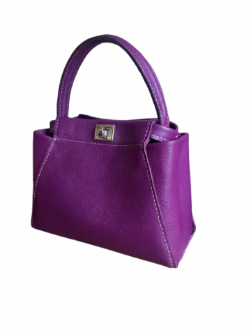 Geanta Dilara Purple din Piele Naturala Lucrata Manual [3]