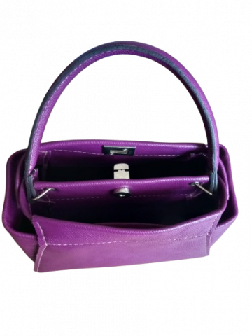 Geanta Dilara Purple din Piele Naturala Lucrata Manual [5]