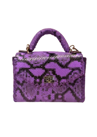 Genti Casual - Geanta Piele Handmade Purple Snake