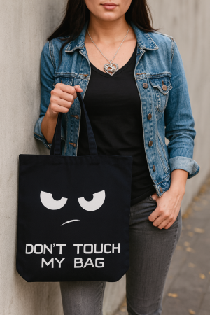 Geanta Shopper Bumbac Reutilizabila Alb Negru Eco-Friendly [3]