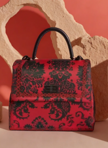 Geanta Dama piele naturala, Trapez Red Velvet Ceyda [1]