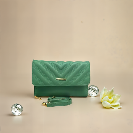 Geanta Verde Tip Plic si Cusaturi in V [2]