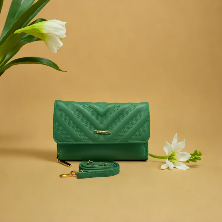 Geanta Verde Tip Plic si Cusaturi in V [1]