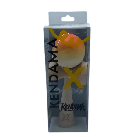 Kendame - Kendama X Originala Profesionala Flippy 18 cm, Portocaliu-Alb