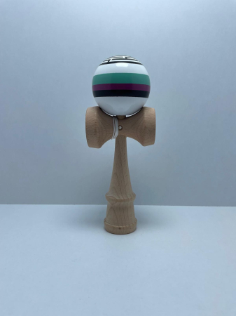 Kendama X Originala Profesionala Flippy 18 cm, Rubber cu Dungi [3]