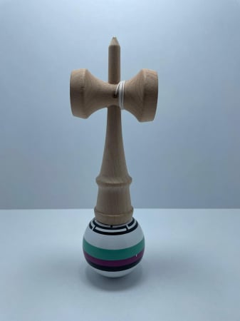 Kendama X Originala Profesionala Flippy 18 cm, Rubber cu Dungi [2]
