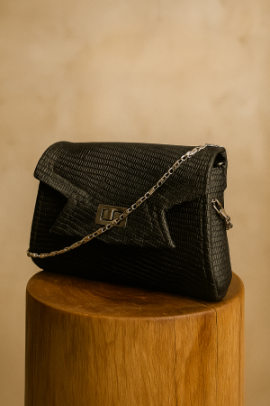 Mini Geanta Dama Iguana Noir Din Piele Naturala [1]