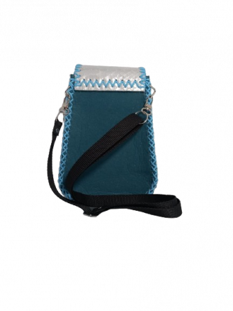 Mini Rucsac din Piele Tip Borseta Maria Blue [4]
