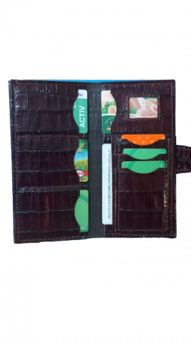 Portofel de Piele Lady Croco Dark Coniac [3]