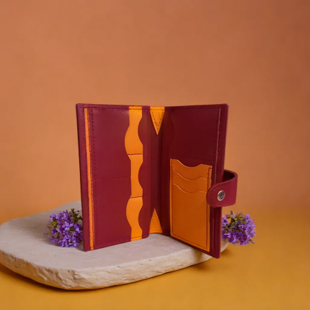 Portofel de Piele Lady Red-Orange