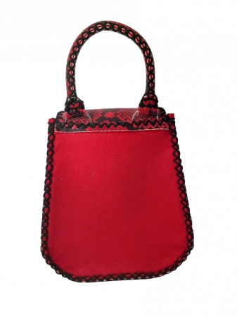 Rucsac Mini Piele si Fetru Snake rosu [3]