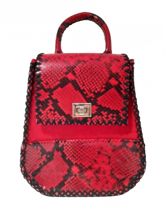 Rucsac Mini Piele si Fetru Snake rosu [1]