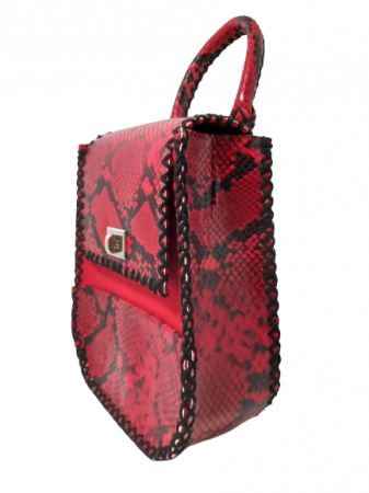 Rucsac Mini Piele si Fetru Snake rosu [2]