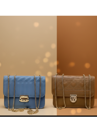 Set 2 genti Printre Inimi,maro si albastru gri [1]