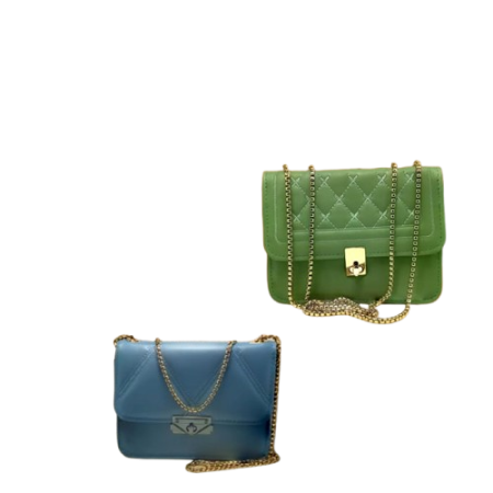 Reduceri - Set 2 genti Printre Flori ,verde salvie si albastru gri