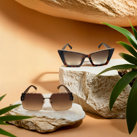 Set 2 perechi ochelari de soare Wave Brown/Wild
