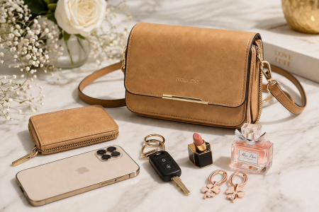 Set cadou elegant pentru femei – geanta Georgina si cercei trifoi [1]