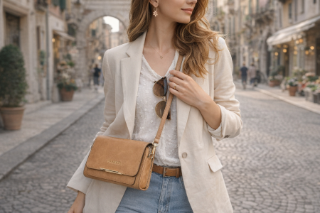 Set cadou elegant pentru femei – geanta Georgina si cercei trifoi [2]