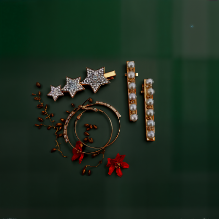 Set Clame cu Stele si Cercei Gold [2]