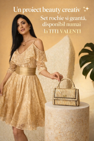 et elegant rochie din dantela si geanta Aleyna Aurie