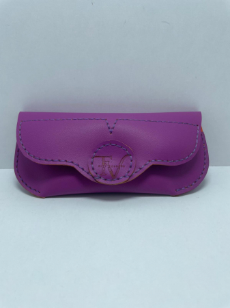 Toc Ochelari Handmade din Piele Naturala Mov-Orange [1]
