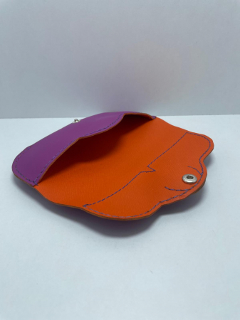 Toc Ochelari Handmade din Piele Naturala Mov-Orange [3]