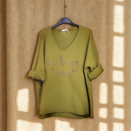 Haine Dama - Tricou Oversize La Vie en Rose