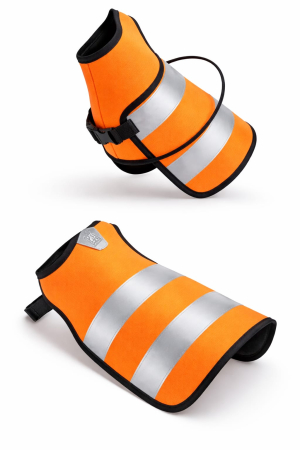 Accesorii de Plimbare - Vesta Reflectorizanta Pentru Caini Negru / Portocaliu