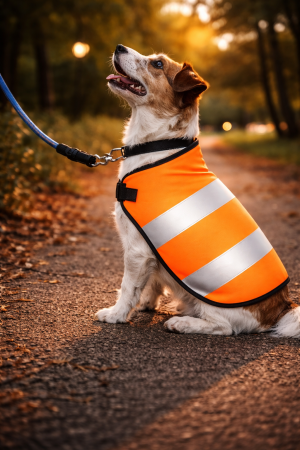 Vesta Reflectorizanta Pentru Caini Negru / Portocaliu [1]