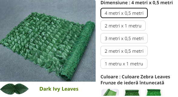 Panouri de gard din frunze artificiale Gard de iederă artificială Frunze false Gard de intimitate Gard de grădină Balcon Terasă Ecran de terasă [1]