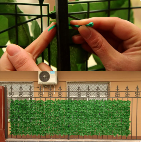 Panouri de gard din frunze artificiale 4/3/2/1m lungime Gard de iederă artificială Frunze false Gard de intimitate Gard de grădină Balcon Terasă Ecran de terasă [4]