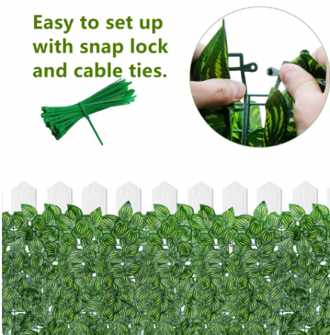 Panouri de gard din frunze artificiale 4/3/2/1m lungime Gard de iederă artificială Frunze false Gard de intimitate Gard de grădină Balcon Terasă Ecran de terasă [3]