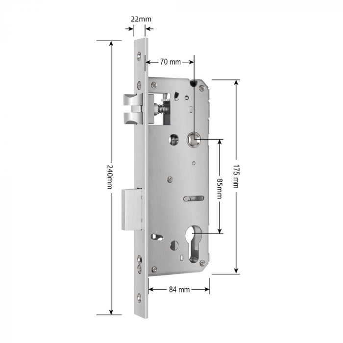 Broasca reversibila usa dornmass 70mm, interax 85mm, compatibila cu incuietori smart [2]