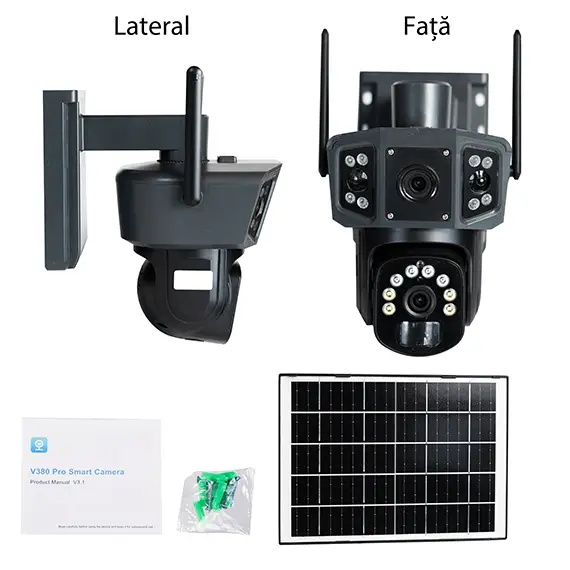 Camera supraveghere 4G cu panou solar si control prin aplicatia V380 [7]
