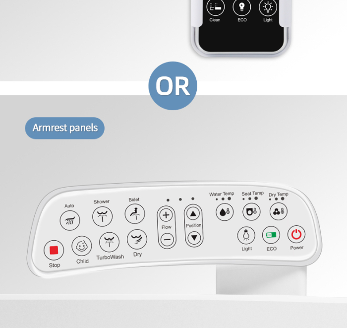 Capac WC inteligent cu functie bideu forma U si consola laterala [11]
