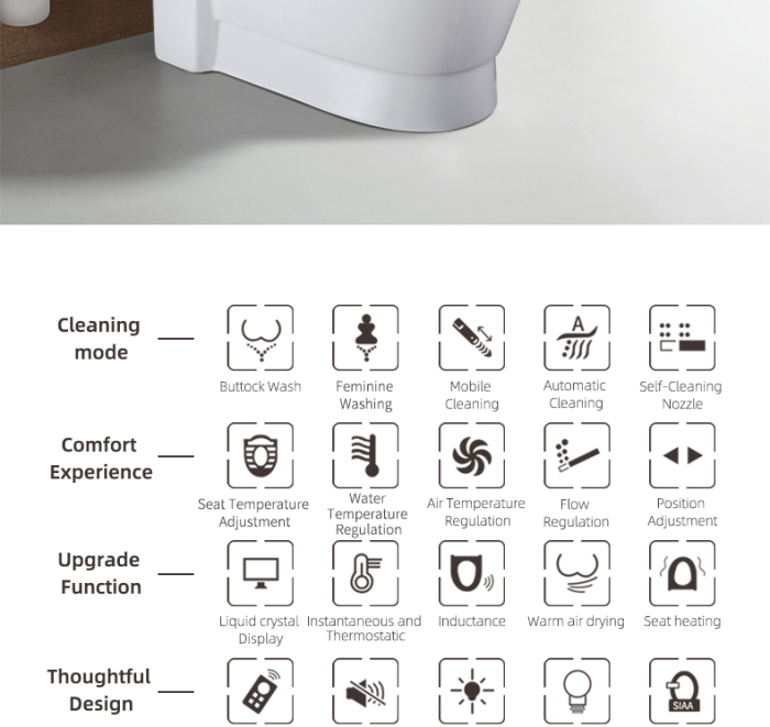 Capac WC inteligent functie bideu cu forma de U si telecomanda [8]