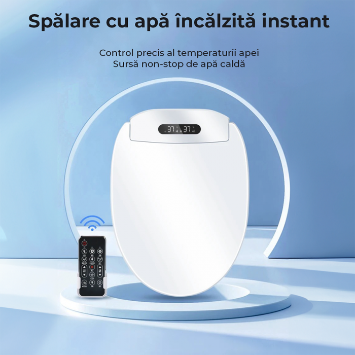 Capac WC cu functie de bideu, control din telecomanda, model lung 49-55 cm [6]