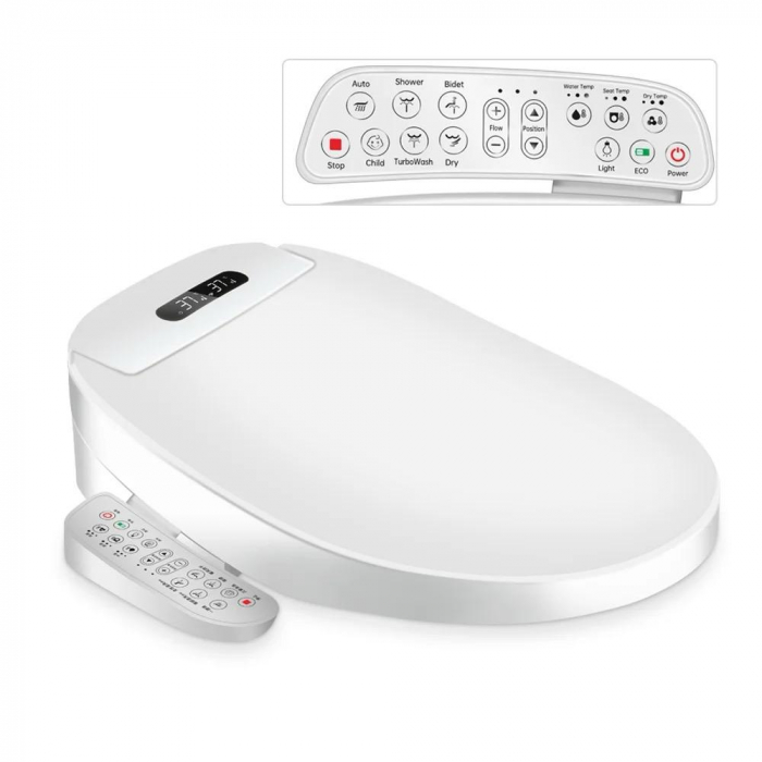 Capac WC smart  cu functie de bideu, actionare din consola, model lung 49-55 cm [2]