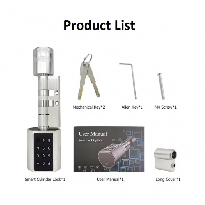 Yala inteligenta tip cilindru silver reglabil (35-90mm) control din aplicatia TTLock [4]