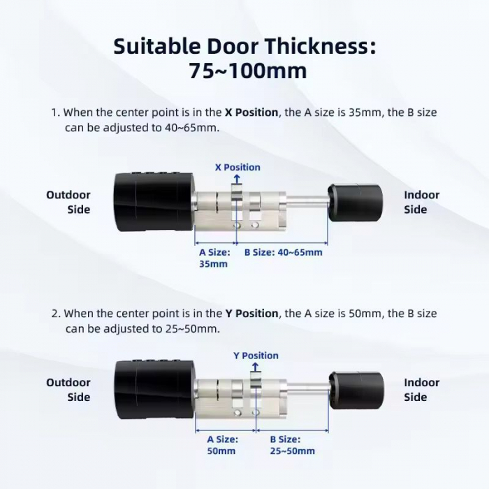 Yala inteligenta tip cilindru silver reglabil (35-90mm) control din aplicatia TTLock [5]