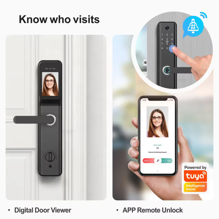 Incuietoare smart cu recunoastere faciala, amprenta, cod, card si control prin aplicatia Tuya [7]