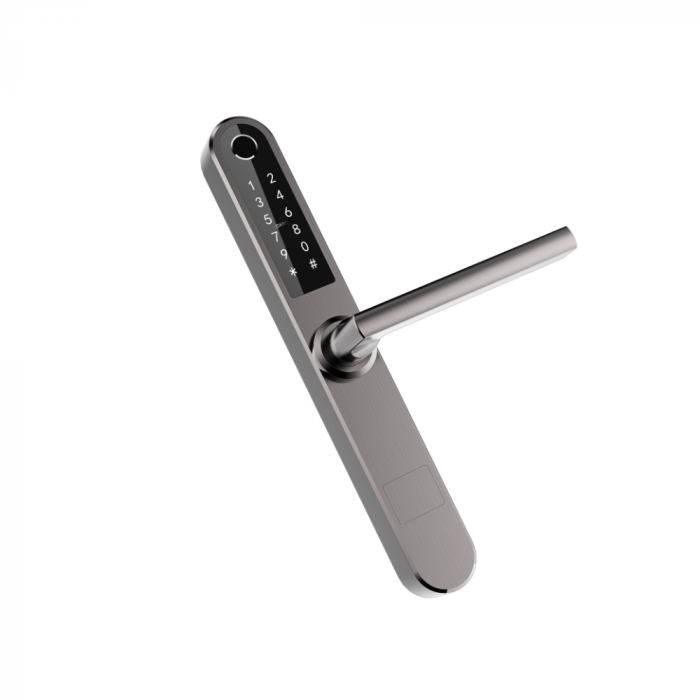 Incuietoare smart pentru usi termopan PVC, deschidere cu amprenta, cod, card, telefon, Wi-Fi, Bluetooth, gri [3]