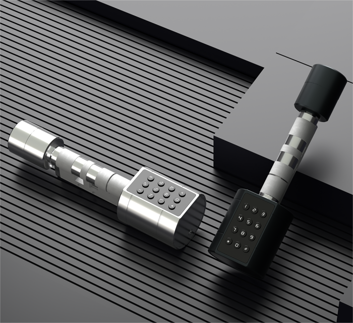 Incuietoare inteligenta cilindru negru pentru usi de 35–90 mm [6]
