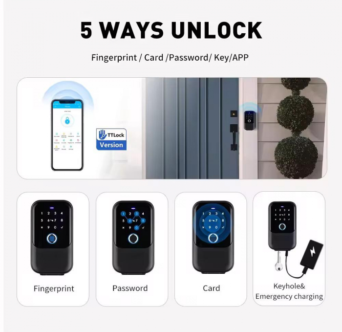 Cutie smart tip lacat, seif pentru chei cu cod, amprenta, card si aplicatie TTLock [4]